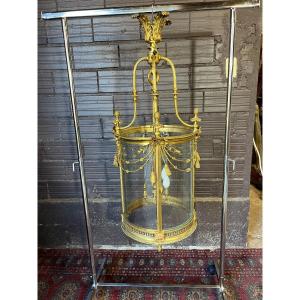 Important Louis XVI Style Gilt Bronze Lantern (111cm)