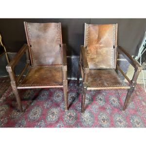 Pair Of Safari Armchairs 