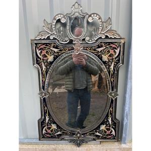 Enamelled Venetian Mirror 