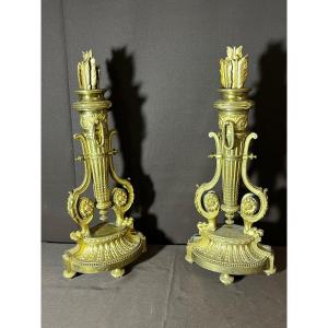 Pair Of Gilt Bronze Fireplace Fronts 