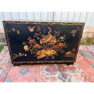 Buffet In Painted Wood Chinese Decor 
