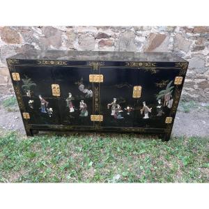 Four-door Sideboard In Chinese Lacquer 