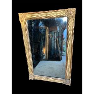 19th Century Rectangular Gilded Wood Mirror 