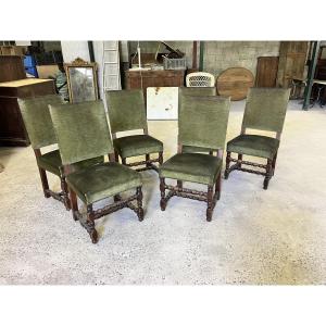 Six Louis XIII Style Chairs 