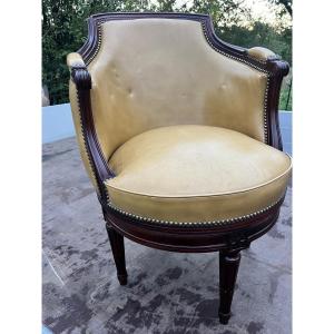 Fauteuil de bureau tournant de style Louis XVI 