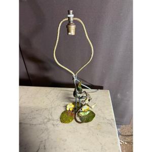 Small Viennese Bronze Lamp Decorated With A Heron 