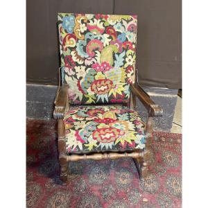 Fauteuil Louis XIII à crémaillère 