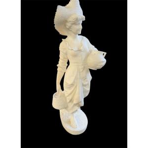 E. Tell. For Frédéric Goldscheider. Alabaster Water Carrier 