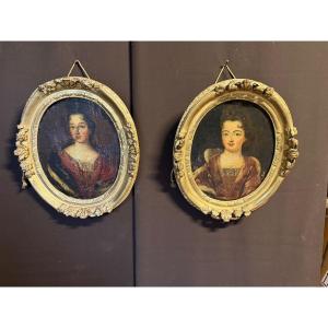 Paire de portraits d’époque régence 