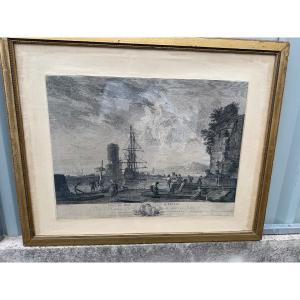 Port de mer d’Italie gravure XIXe 