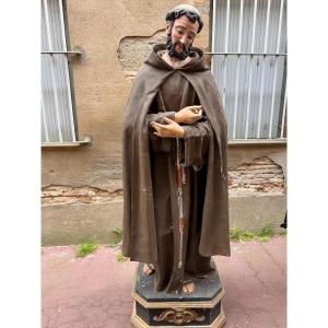 Importante statue en carton bouilli de saint Antoine de Padoue