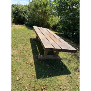 Grande table de ferme brutaliste