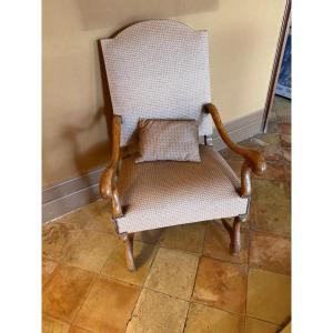 Louis XIV-era Armchair With Sheepskin Upholstery