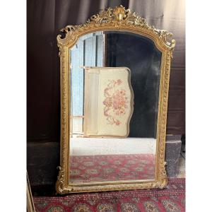 Miroir en bois doré XIXe de style Louis xv