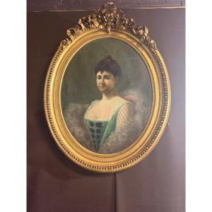 Portrait Of An Elegant Woman From The 19th Century