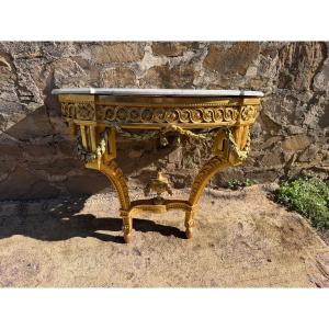 Console bois doré de style Louis XVI 