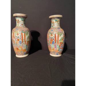 Pair Of Canton Vase