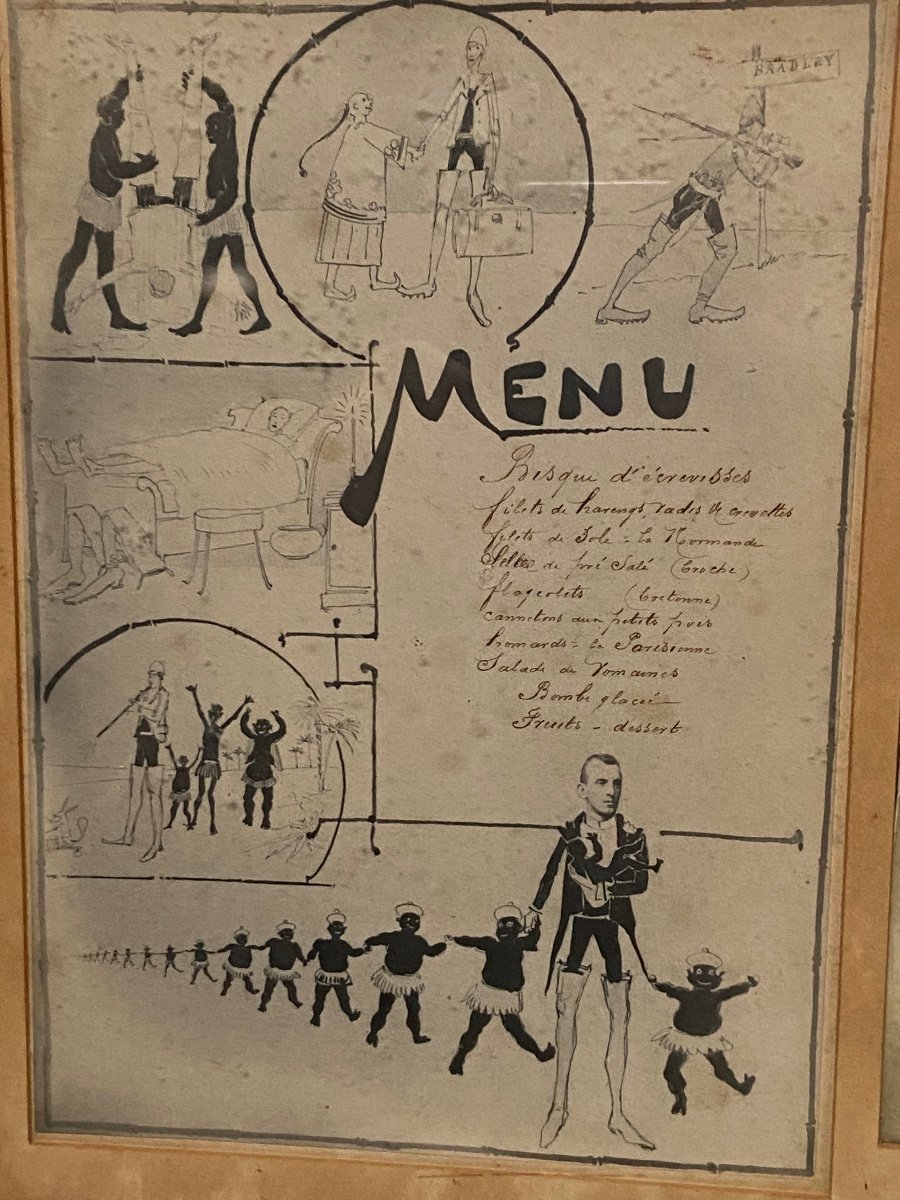 Series Of 3 Humorous Menus 1895 -1900-photo-2