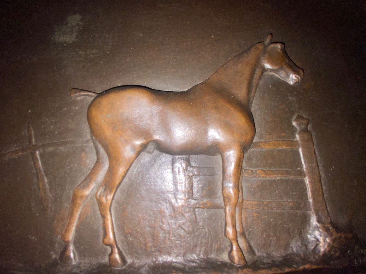 Plaque Bronze Cheval 1928 St Lo-photo-2