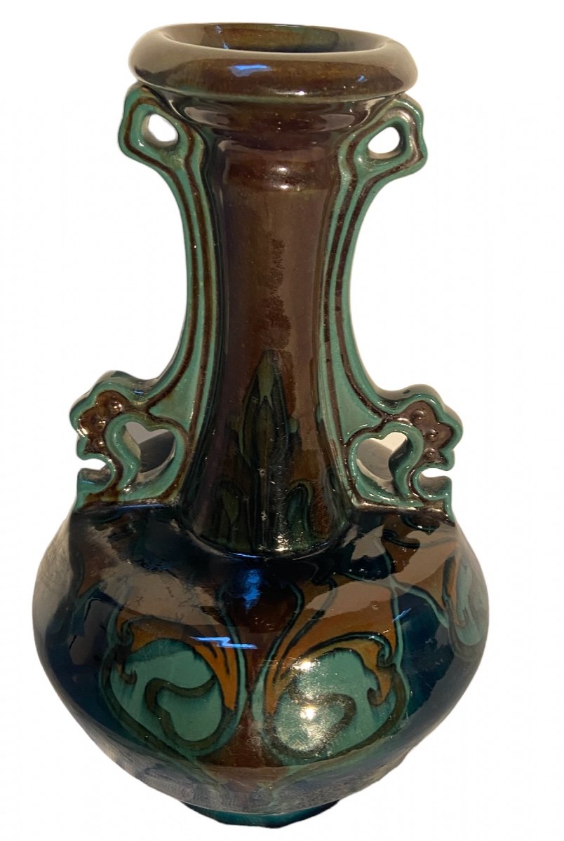 Rare Art Nouveau Gouda Vase