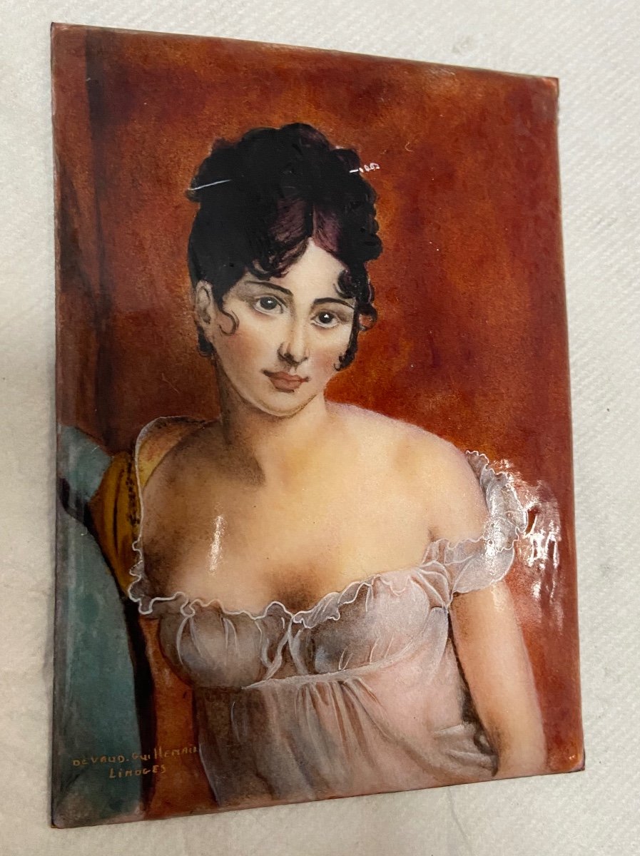 Elegant In Limoges Enamel Signed Devaud Guillemain-photo-2