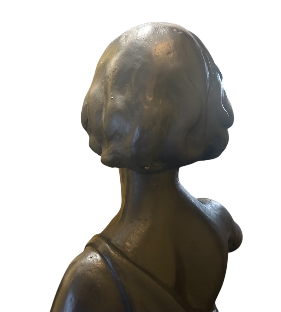 Sculpture La Jeune Fille signée Eugene Canneel -photo-4