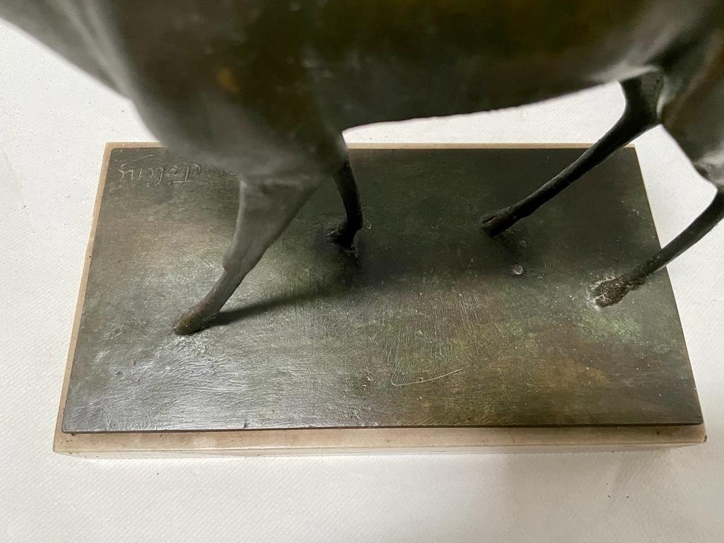 Animal Bronze - Signed Clemente Bertolini - Size 12x24x25cm-photo-2