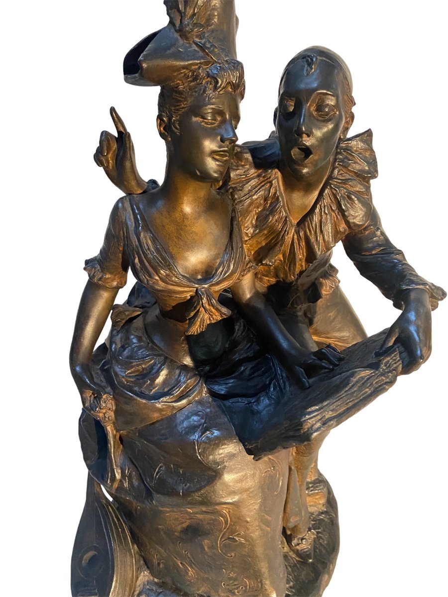Le Pierrot Dragueur Georges  Van Der Straeten   Bronze Artistique (régule )