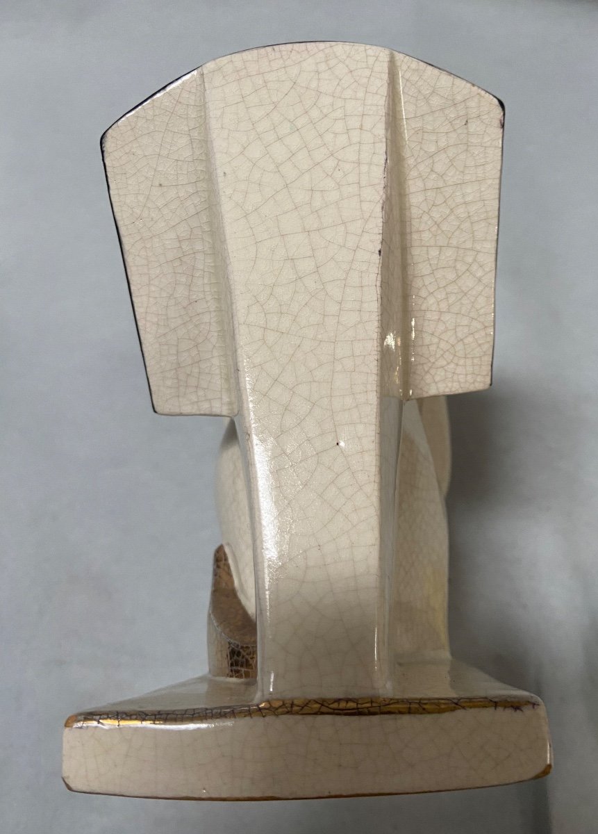 Book Holder In Cracked Earthenware Signed Jouvenia Edition Signed Hadji-photo-4