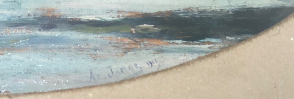 Petite Marine Impressionniste De Armand Jamar 1913-photo-3