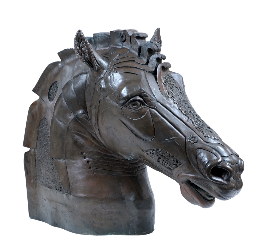 Bronze Head Of Horse Daniel Monic Unique France. Unique 