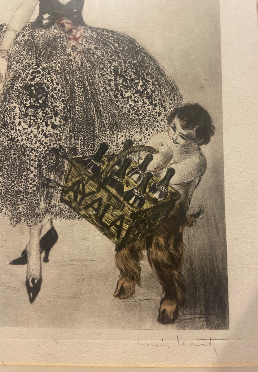 Engraving By Louis Icard On Champagne Alaya -photo-2