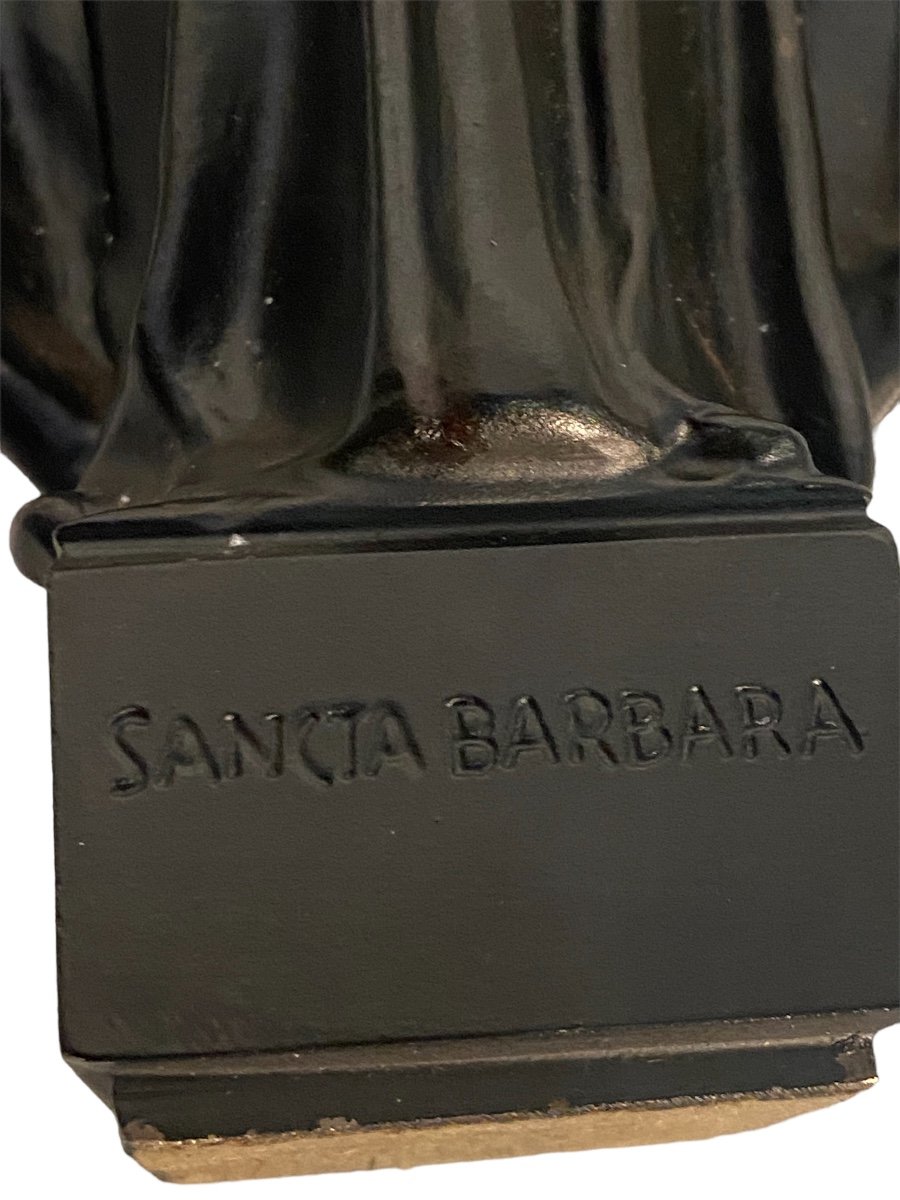 Sculpture Sainte Barbara En Métal Heinrich Moshage -photo-2