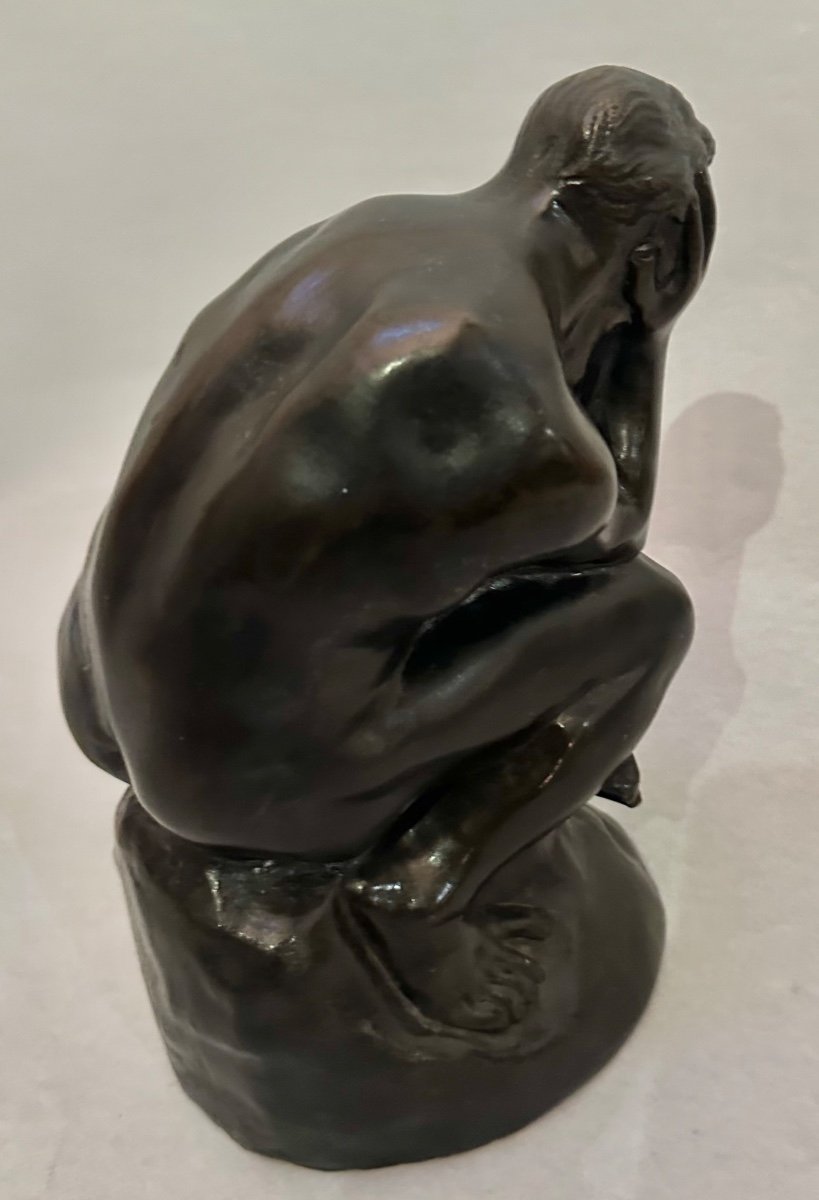 Bronze Ancien Dans Le Style Du Penseur De Rodin -photo-2