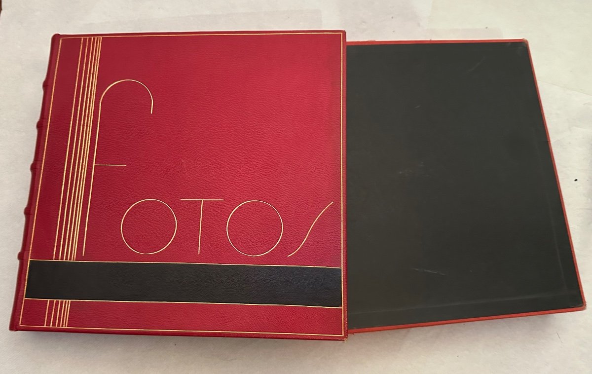 Art Deco Photo Album Leather Bound