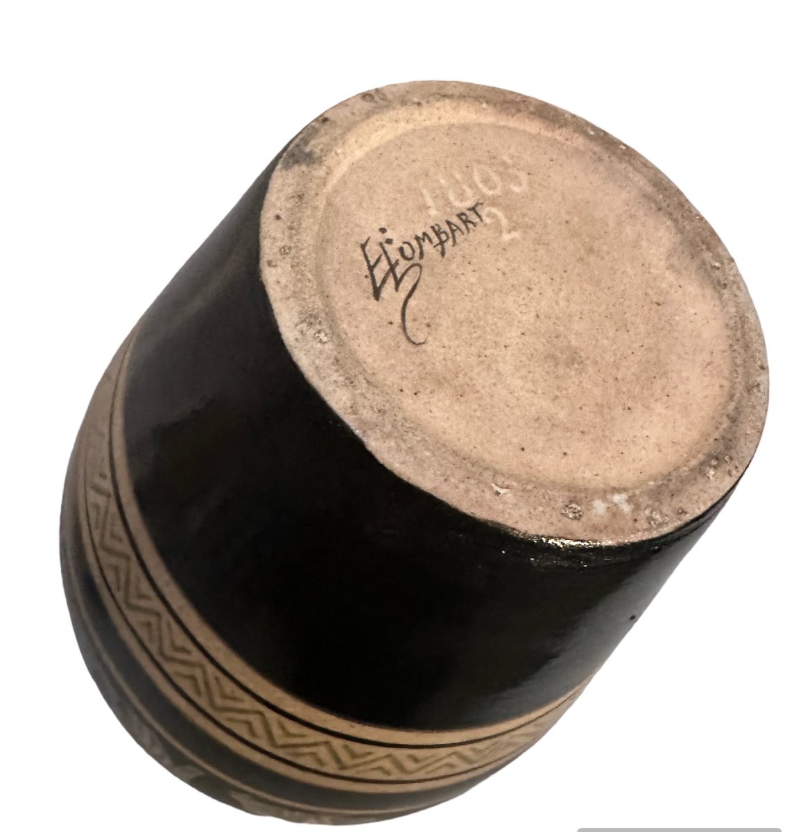 Rare Vase Art Déco De Style Grec Signé De Emile Lombart -photo-1