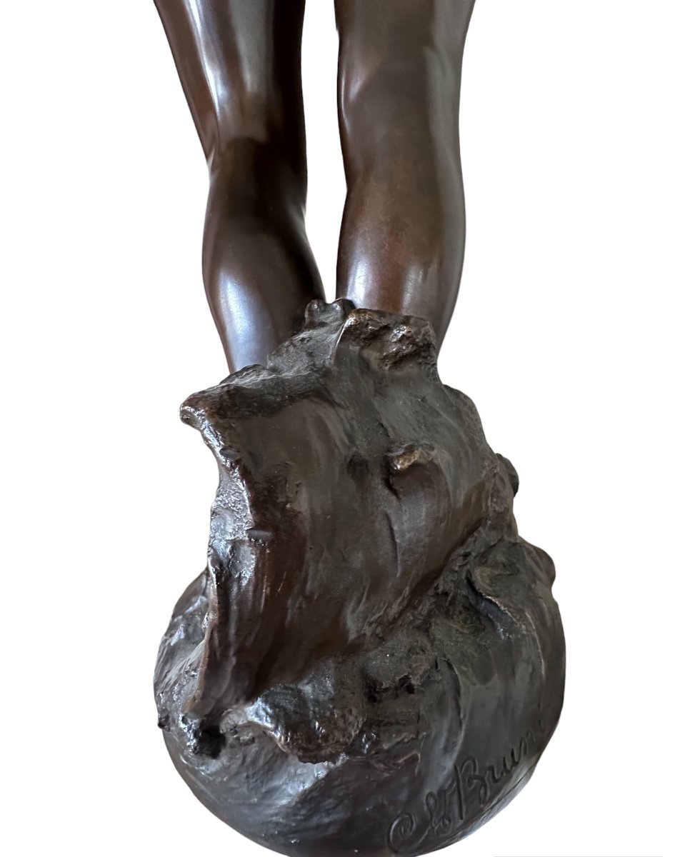 Rare Bronze The Bather By Charles Brunin-photo-4