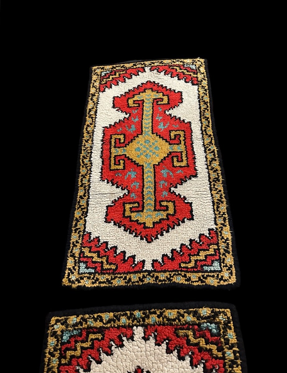 Paire De Tapis De Laine Art Deco Région De Courtrai Belgique -photo-2