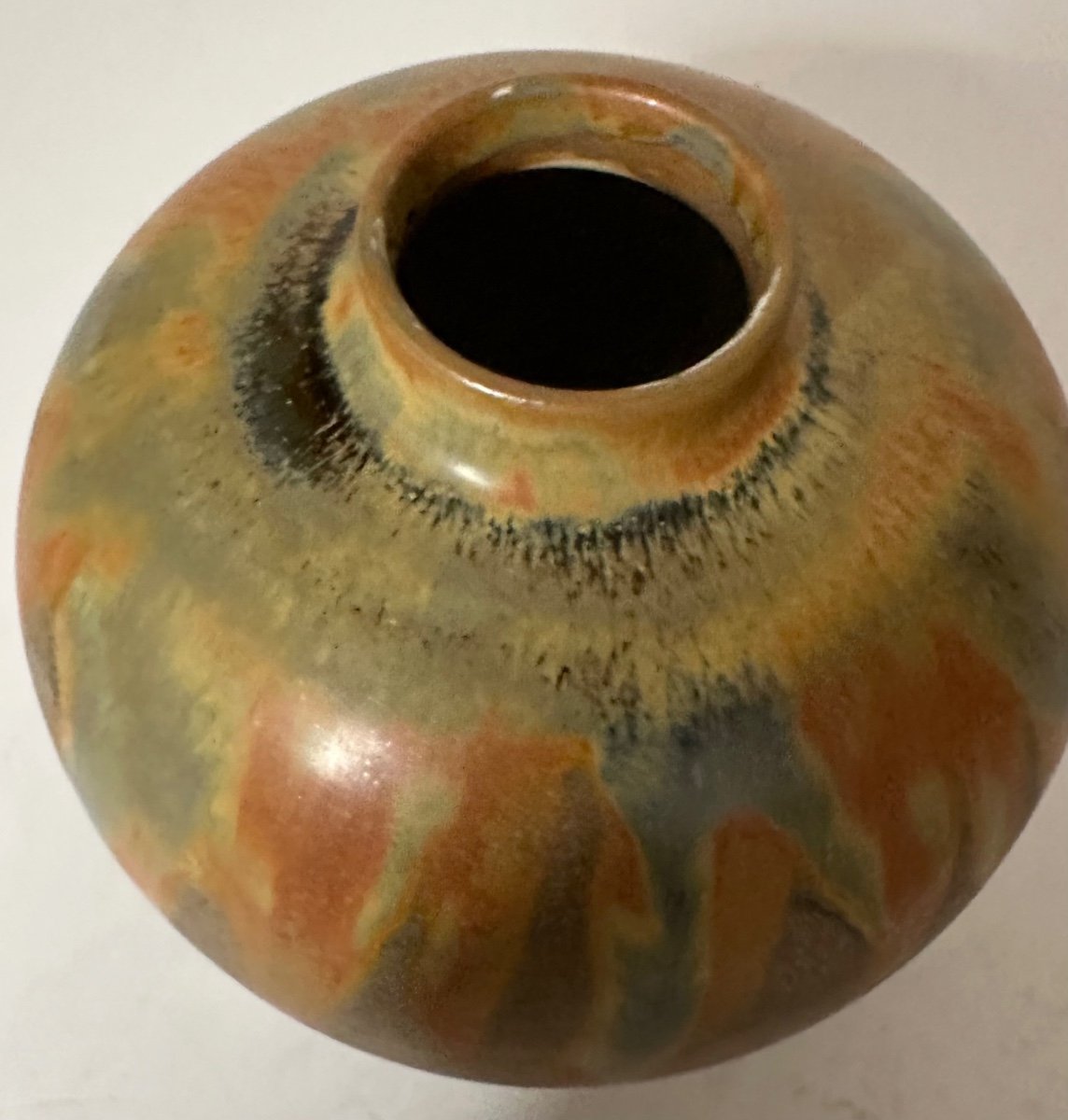 Small Tiger Vase In Keramis Stoneware -photo-2