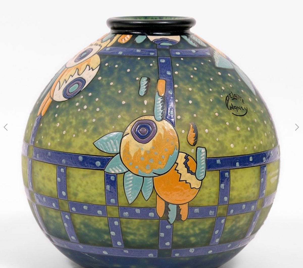 Vase émaillé Signé André Delatte  Art Déco 
