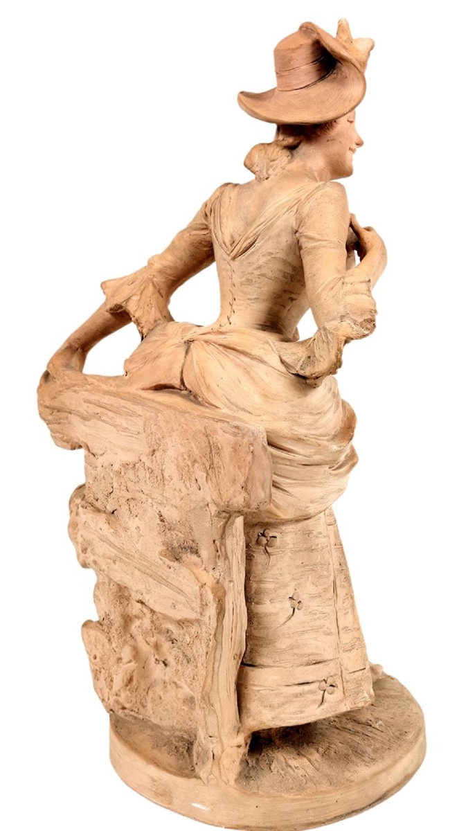 The Terracotta Bourgeoise By Georges Van Der Straeten Belgian Artist-photo-3