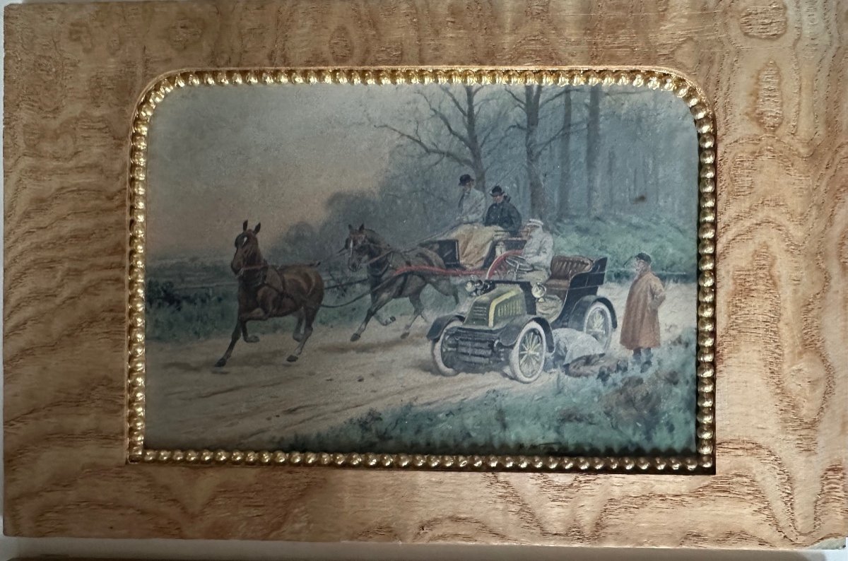 Paire D’aquarelles Les Premiers Tours En Voiture GeorgeWright -photo-4