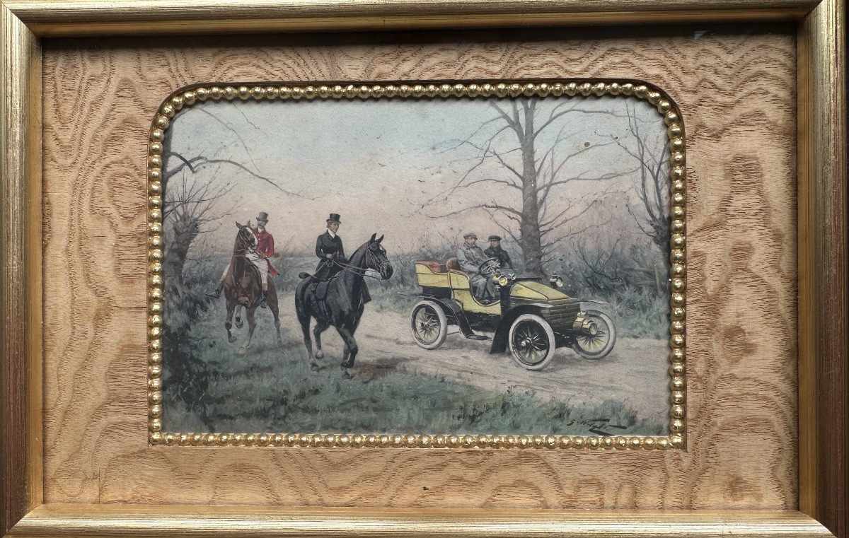 Pair Of Watercolors The First Car Rides Georgewright -photo-7