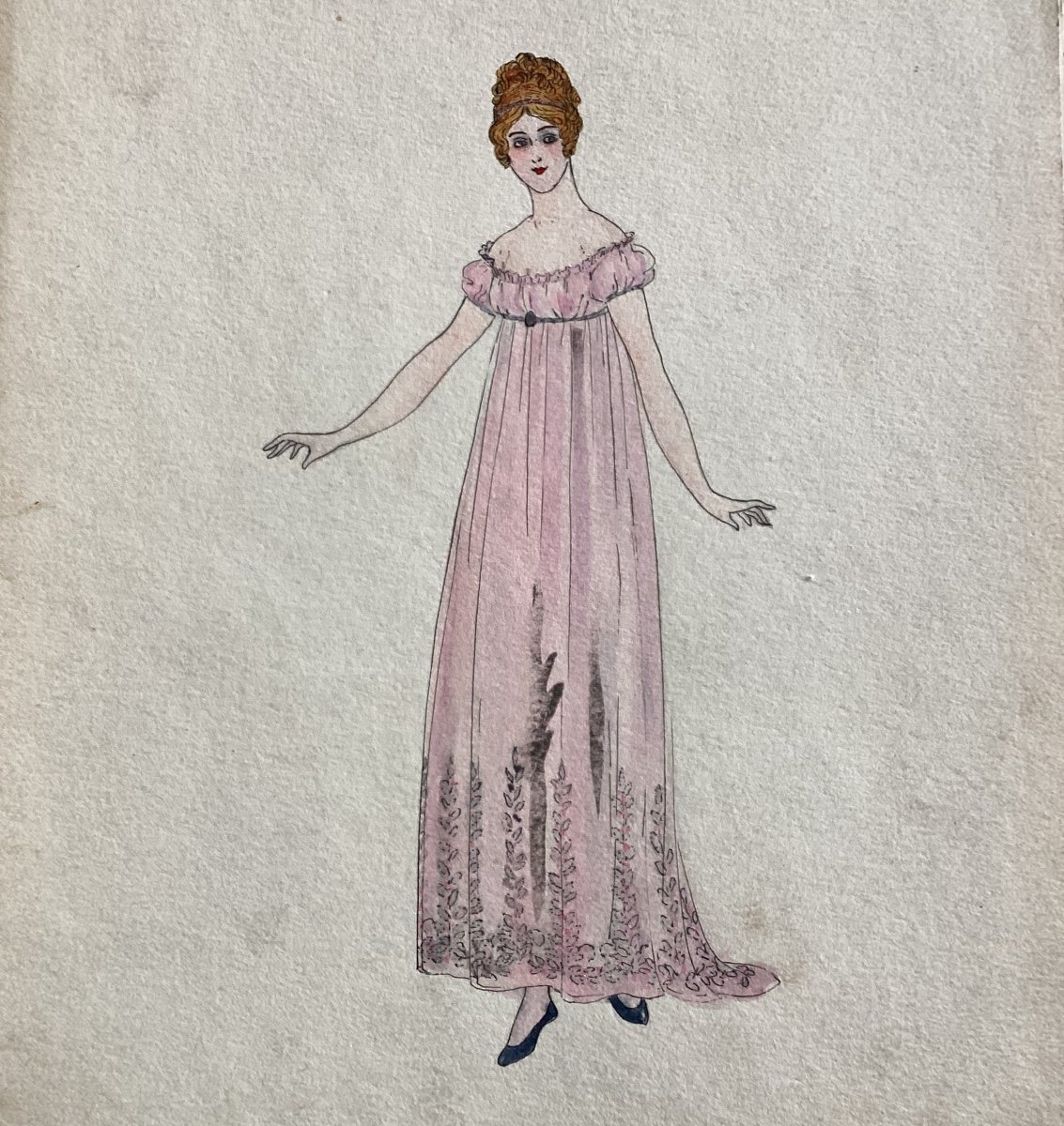 4 Fashion Or Theater Watercolors By Russian Artist Igor Sokoloff-photo-3