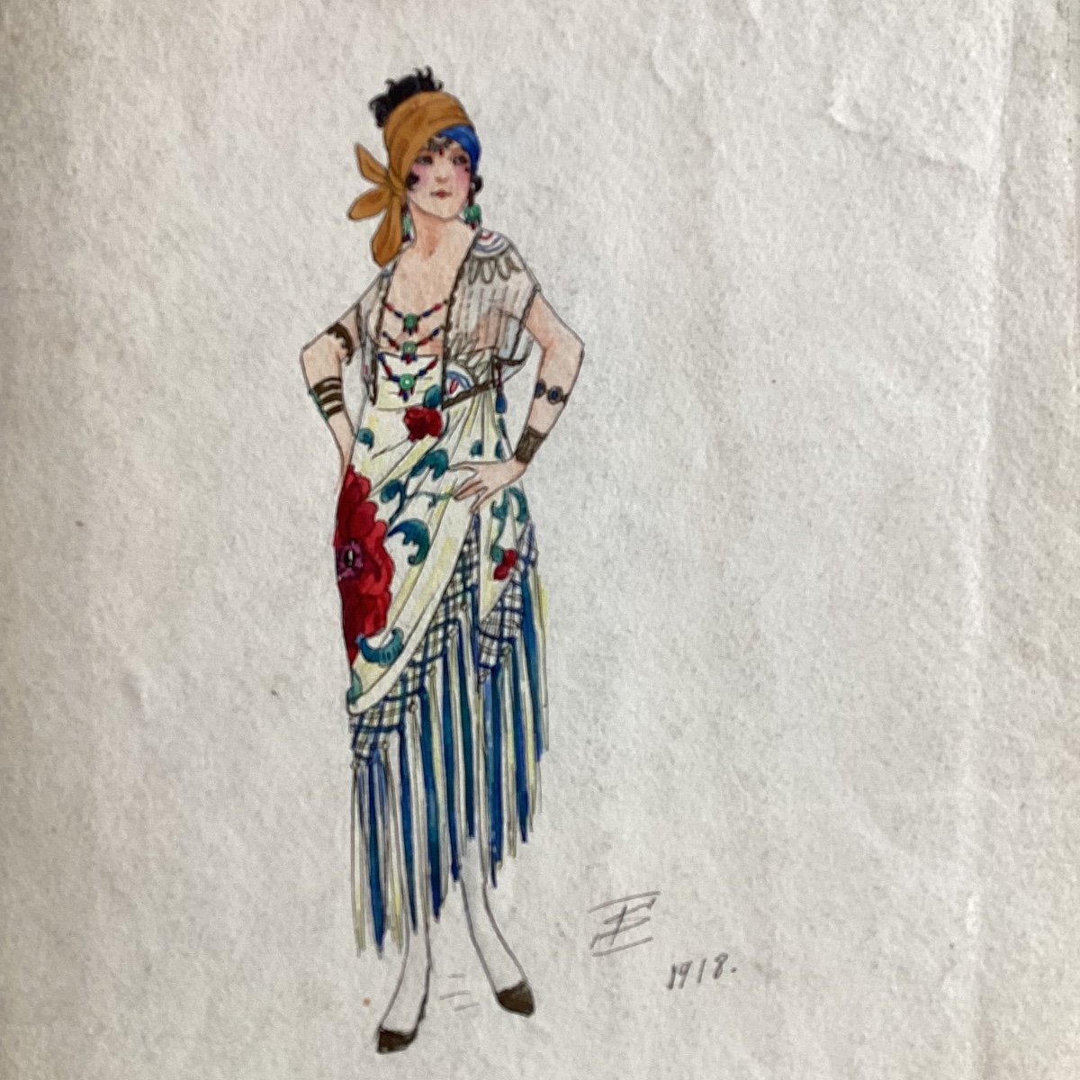 4 Fashion Or Theater Watercolors By Russian Artist Igor Sokoloff-photo-4