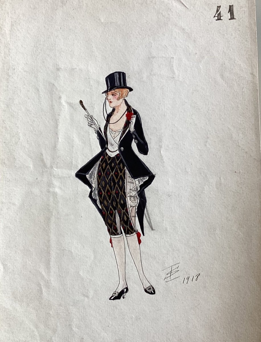 4 Fashion Or Theater Watercolors By Russian Artist Igor Sokoloff-photo-2