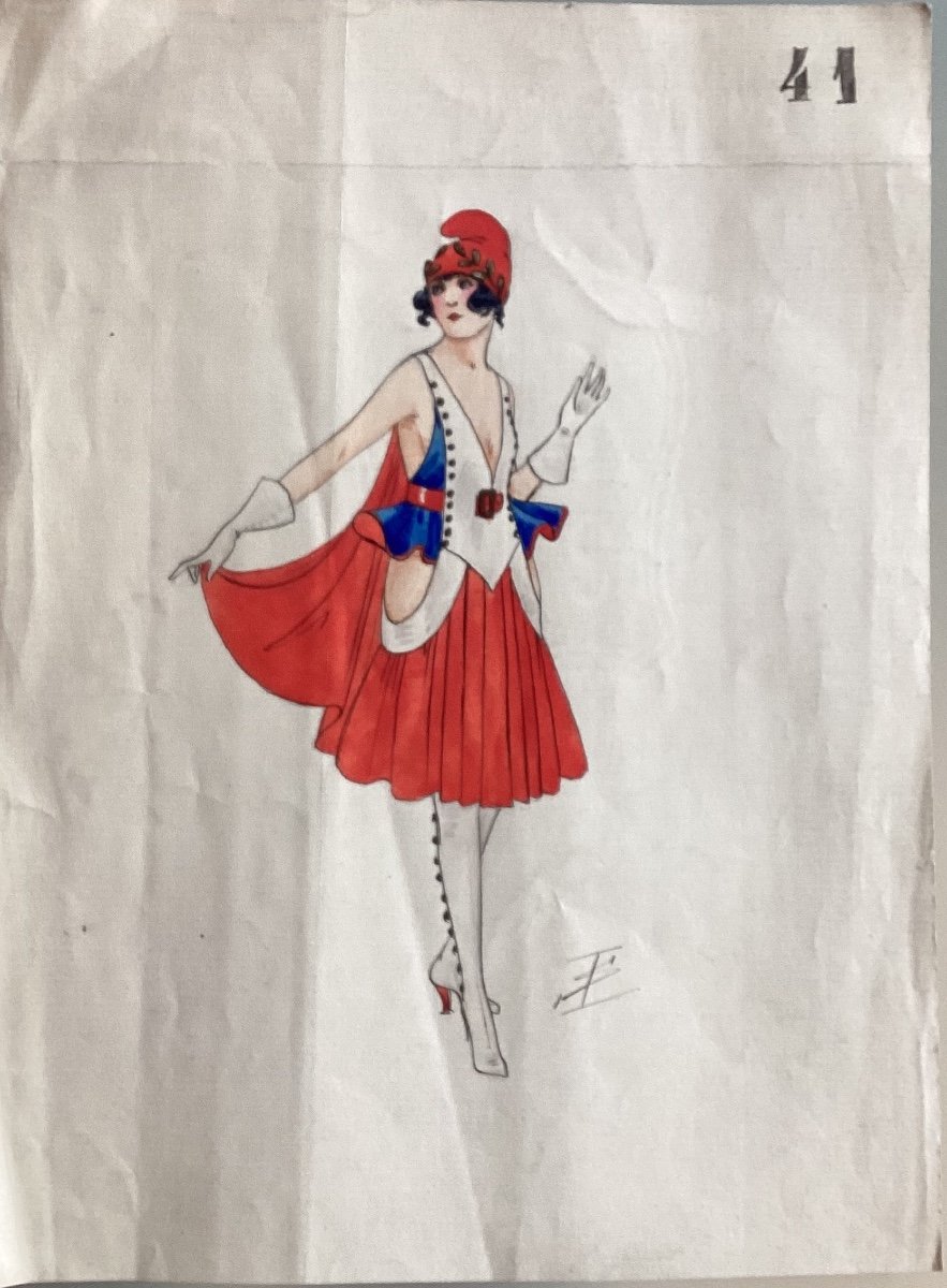 4 Fashion Or Theater Watercolors By Russian Artist Igor Sokoloff-photo-4