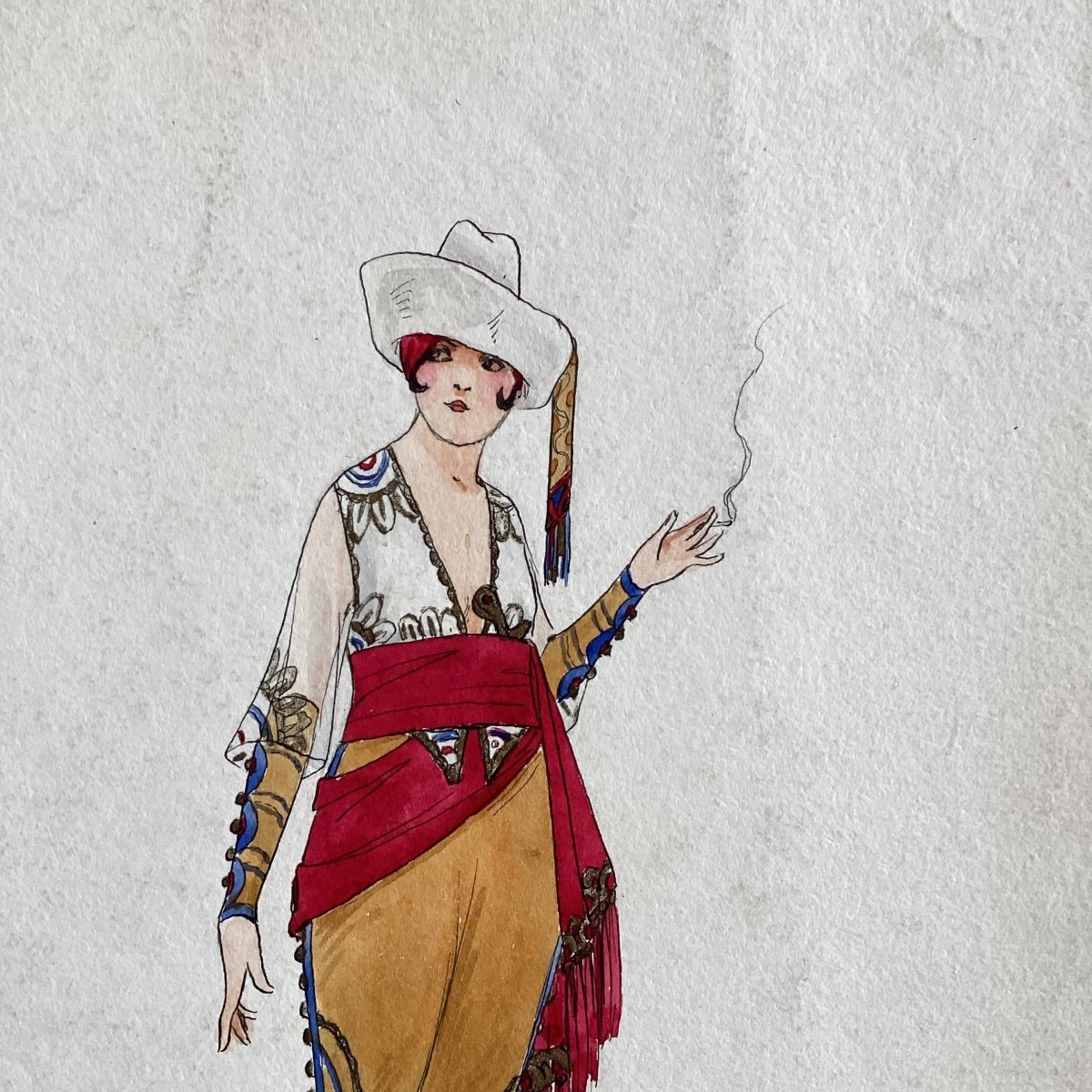 Pair Of Watercolors By Russian Artist Igor Sokoloff 1918-photo-2