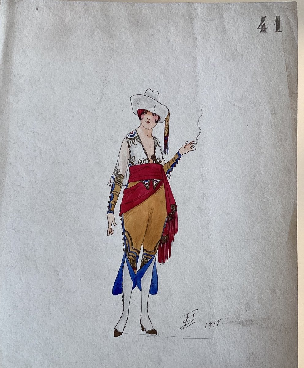 Pair Of Watercolors By Russian Artist Igor Sokoloff 1918-photo-5
