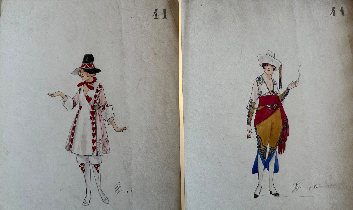 Pair Of Watercolors By Russian Artist Igor Sokoloff 1918